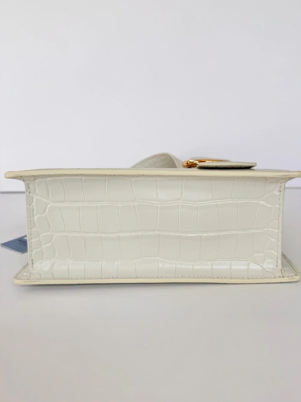 NWT Parisa Wang Bamboo Enchanted Top Handle Bag Cream w/ crossbody strap